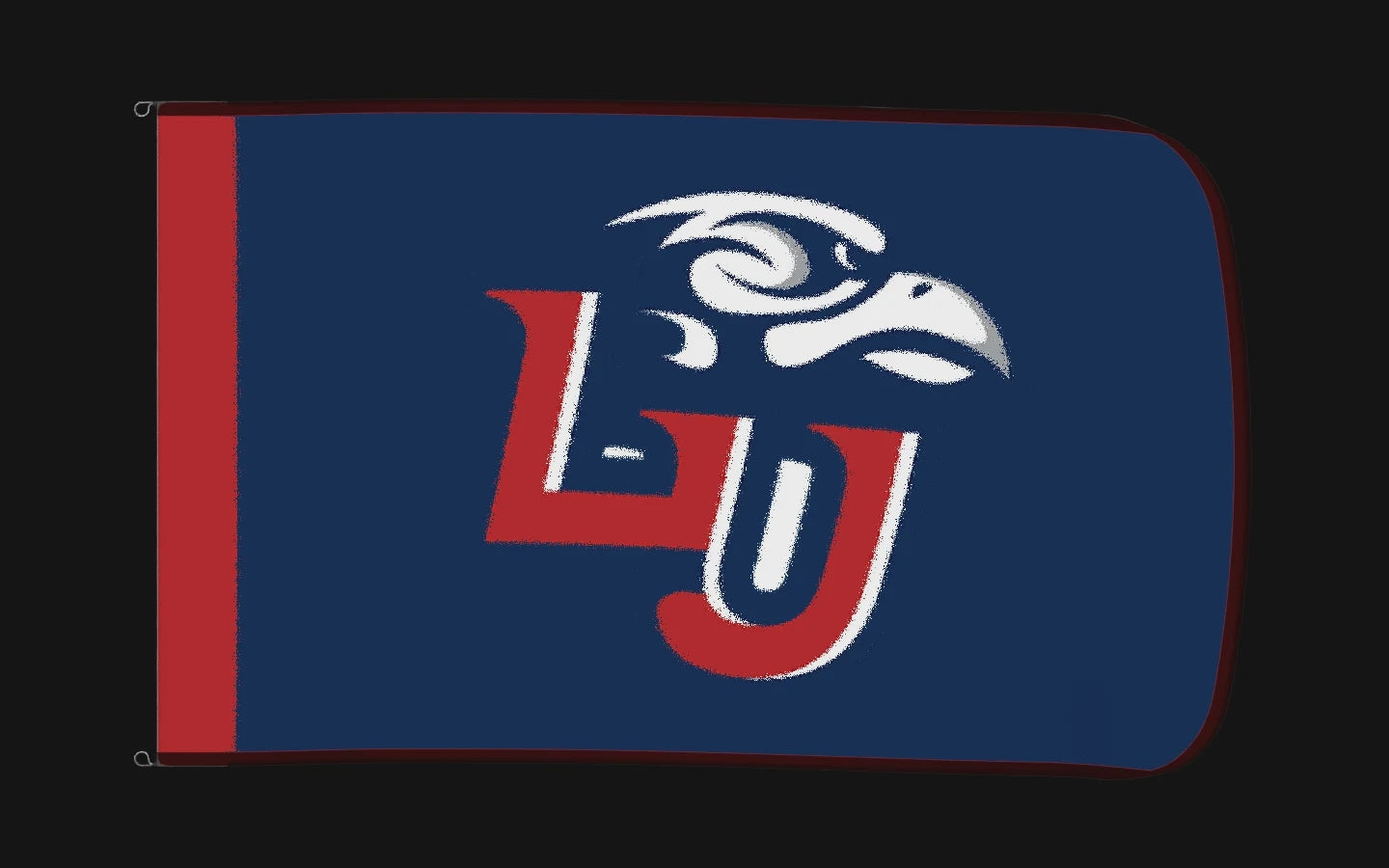 EXO rotating product view — Liberty Flames Authentic Gameday Flag — controlled catalog turntable