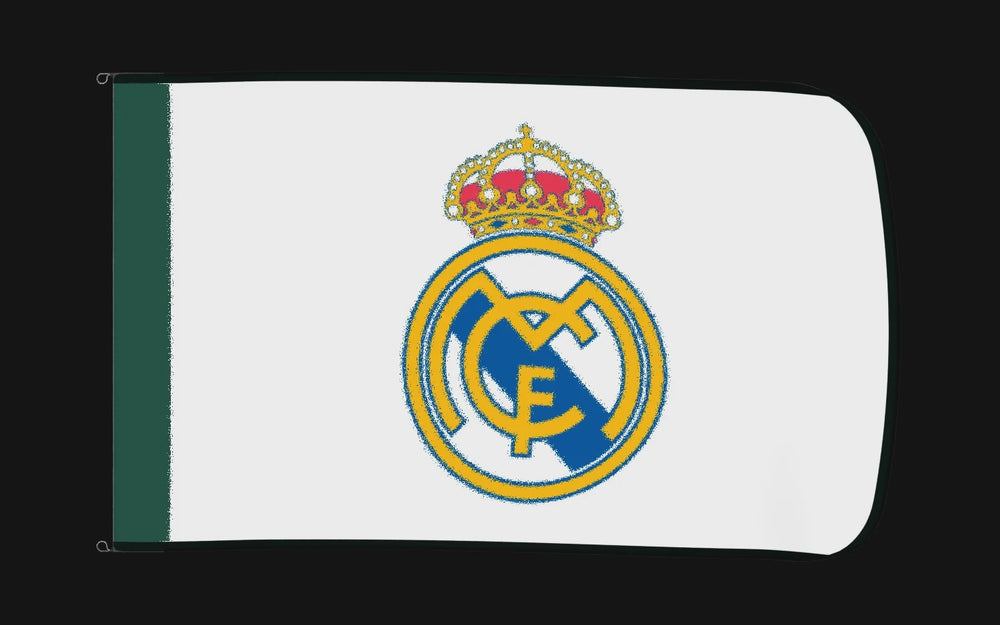 EXO rotating product view — Real Madrid Authentic Gameday Flag — controlled catalog turntable