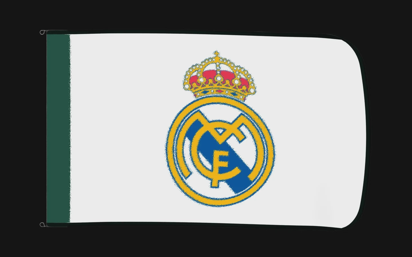 EXO rotating product view — Real Madrid Authentic Gameday Flag — controlled catalog turntable