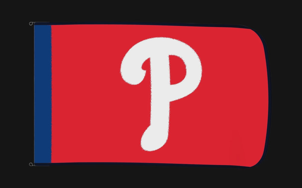 EXO rotating product view — Philadelphia Phillies Authentic Gameday Flag — controlled catalog turntable