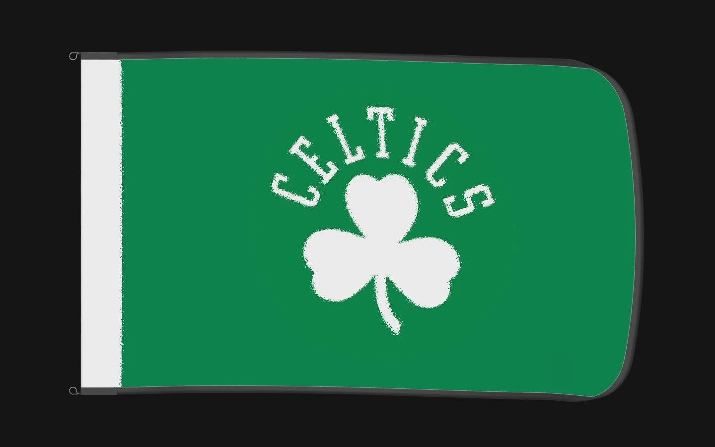 EXO rotating product view — Boston Celtics Authentic Gameday Flag — controlled catalog turntable