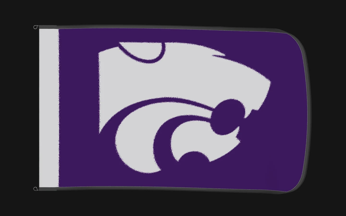EXO rotating product view — Kansas State Wildcats Authentic Gameday Flag — controlled catalog turntable