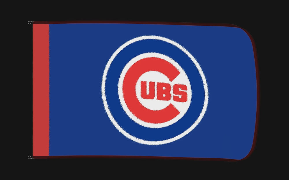 EXO rotating product view — Chicago Cubs Authentic Gameday Flag — controlled catalog turntable