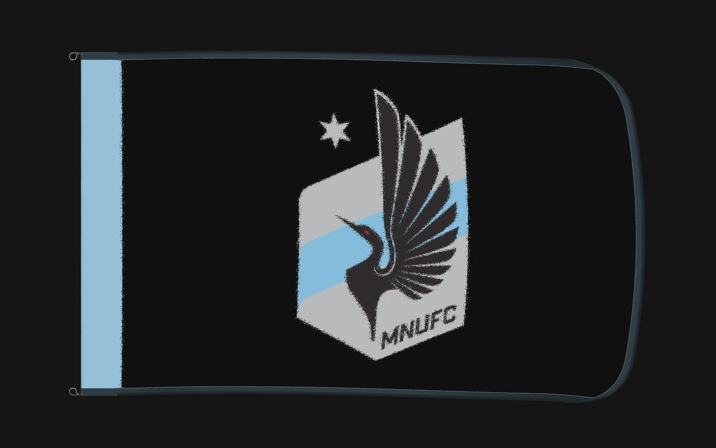 EXO rotating product view — Minnesota United FC Authentic Gameday Flag — controlled catalog turntable