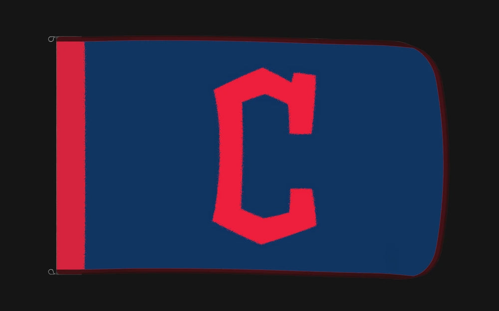 EXO rotating product view — Cleveland Guardians Authentic Gameday Flag — controlled catalog turntable