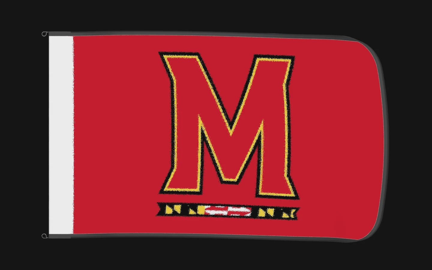 EXO rotating product view — Maryland Terrapins Authentic Gameday Flag — controlled catalog turntable