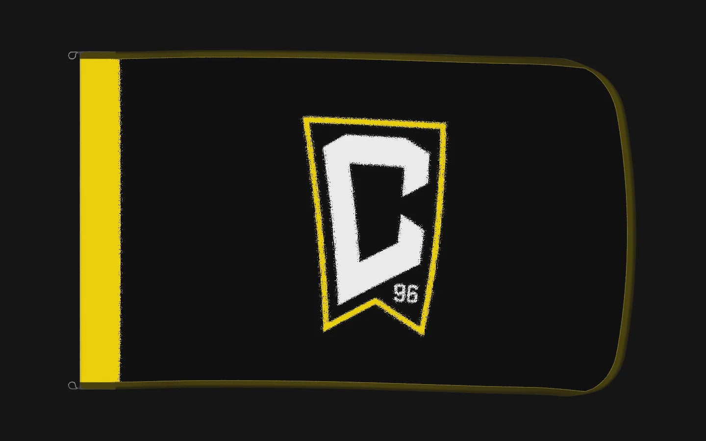 EXO rotating product view — Columbus Crew Authentic Gameday Flag — controlled catalog turntable