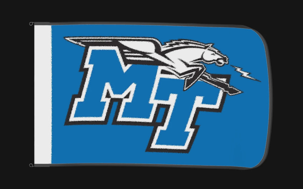 EXO rotating product view — Middle Tennessee Blue Raiders Authentic Gameday Flag — controlled catalog turntable