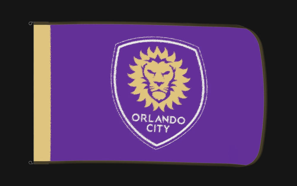 EXO rotating product view — Orlando City SC Authentic Gameday Flag — controlled catalog turntable