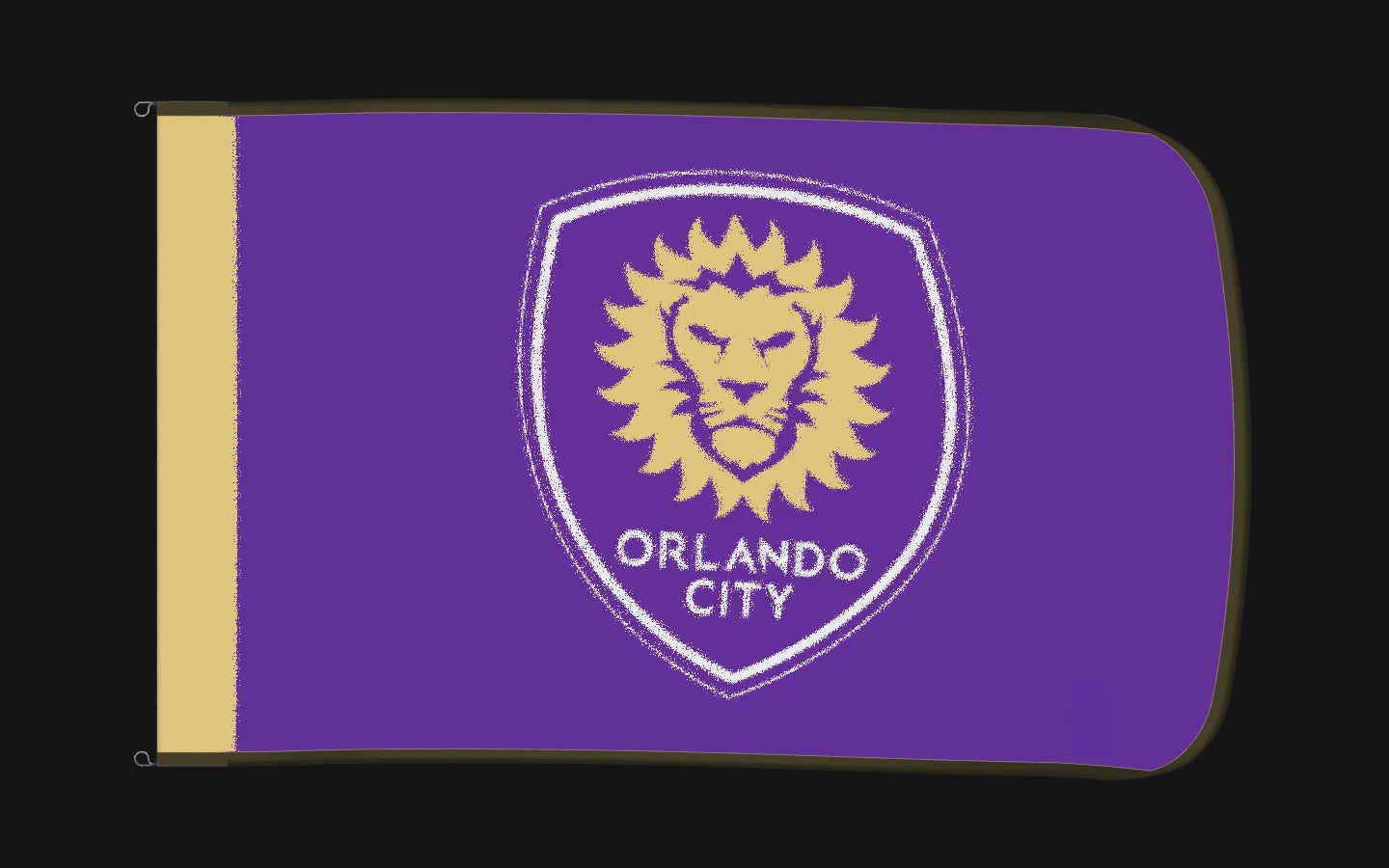 EXO rotating product view — Orlando City SC Authentic Gameday Flag — controlled catalog turntable