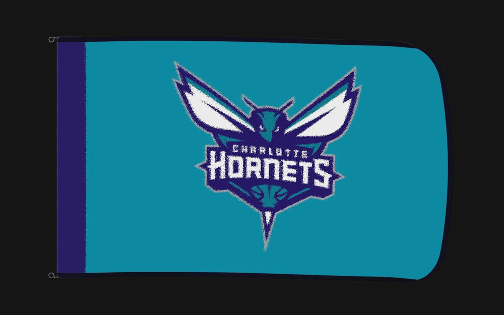 EXO rotating product view — Charlotte Hornets Authentic Gameday Flag — controlled catalog turntable