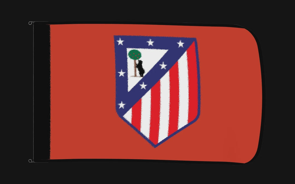 EXO rotating product view — Atlético Madrid Authentic Gameday Flag — controlled catalog turntable
