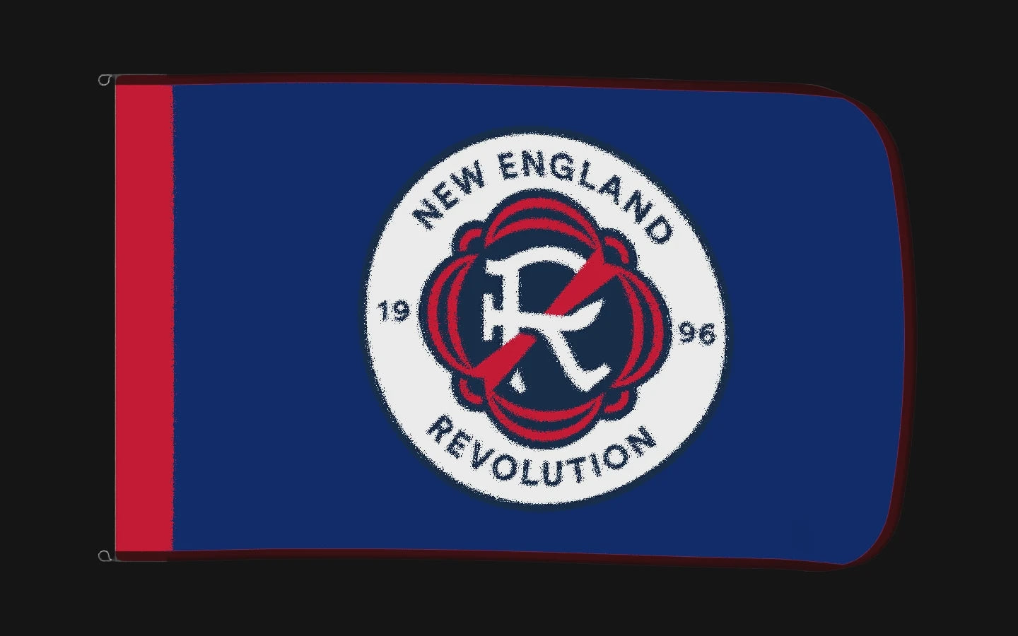 EXO rotating product view — New England Revolution Authentic Gameday Flag — controlled catalog turntable
