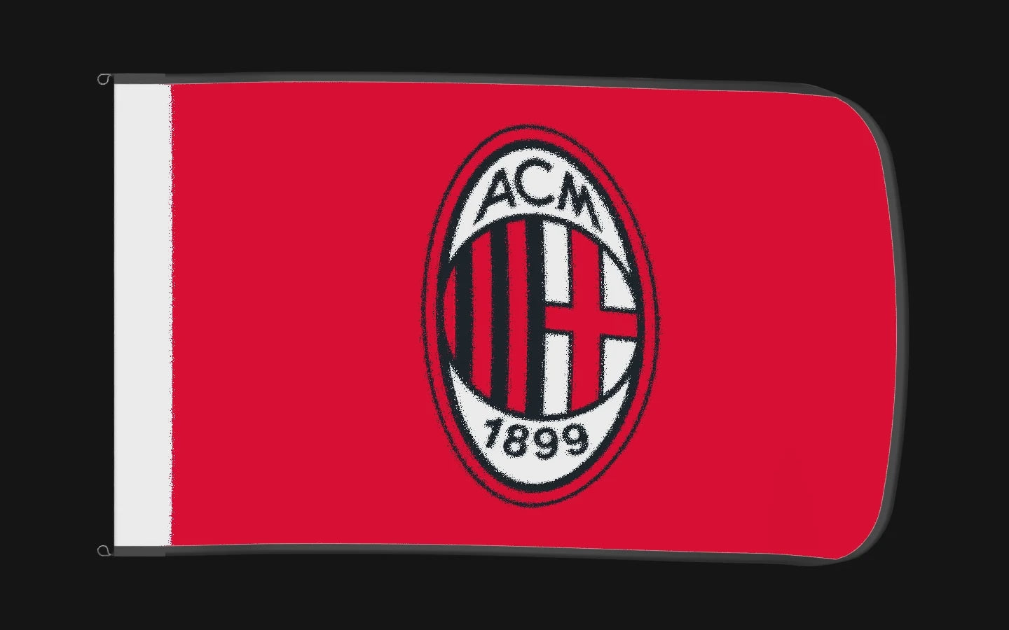 EXO rotating product view — AC Milan Authentic Gameday Flag — controlled catalog turntable