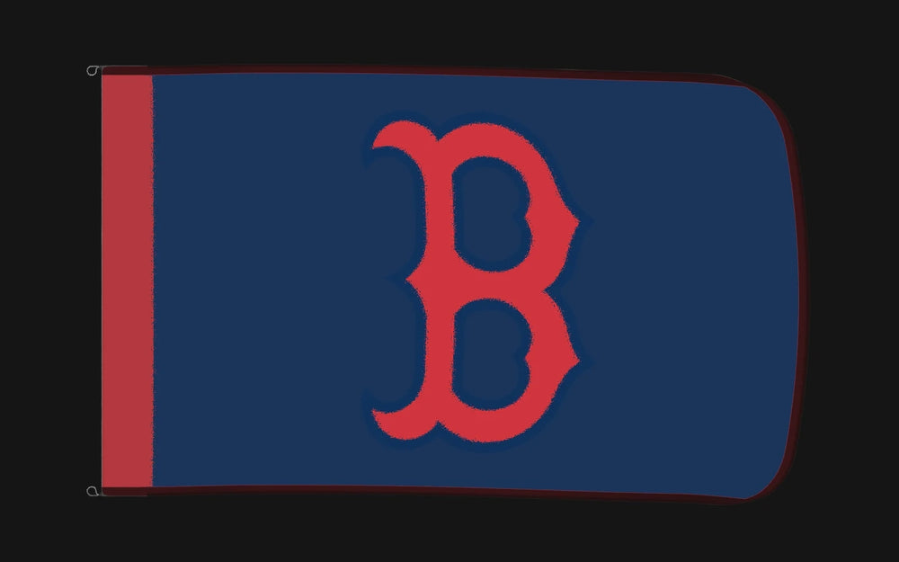EXO rotating product view — Boston Red Sox Authentic Gameday Flag — controlled catalog turntable