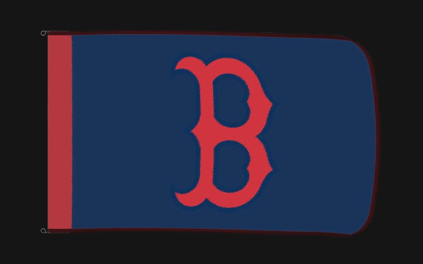 EXO rotating product view — Boston Red Sox Authentic Gameday Flag — controlled catalog turntable