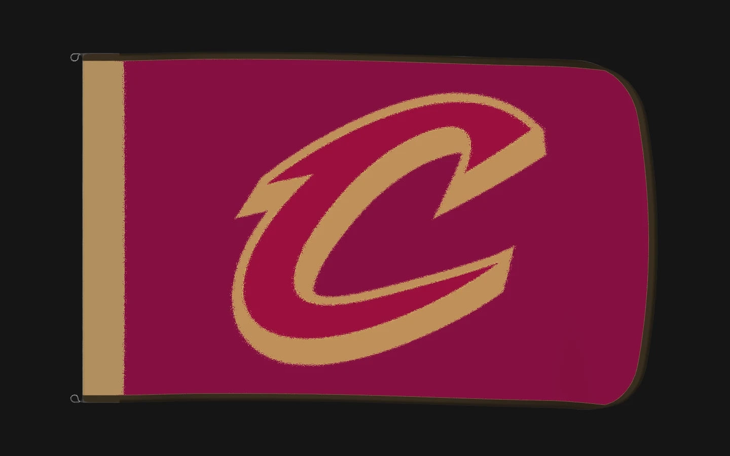 EXO rotating product view — Cleveland Cavaliers Authentic Gameday Flag — controlled catalog turntable