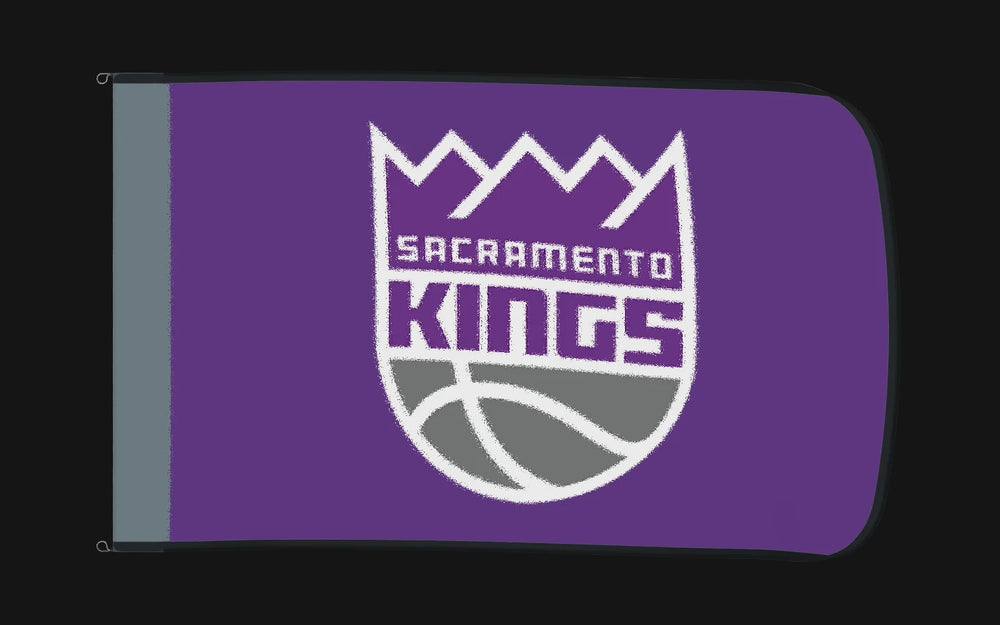 EXO rotating product view — Sacramento Kings Authentic Gameday Flag — controlled catalog turntable