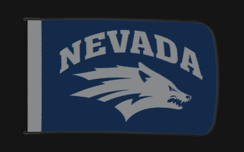 EXO rotating product view — Nevada Wolf Pack Authentic Gameday Flag — controlled catalog turntable
