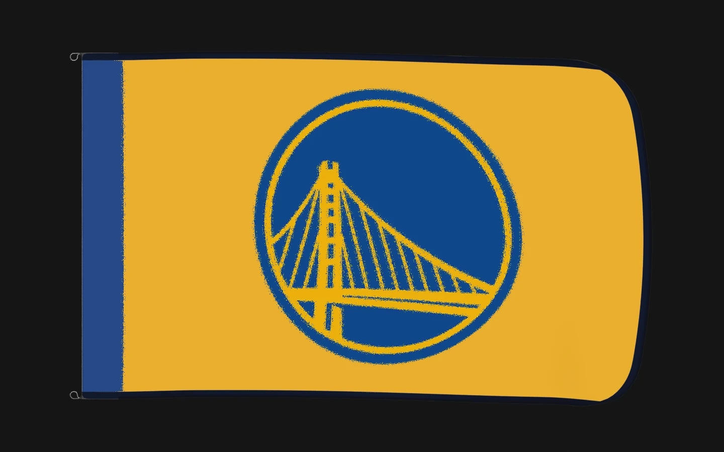 EXO rotating product view — Golden State Warriors Authentic Gameday Flag — controlled catalog turntable