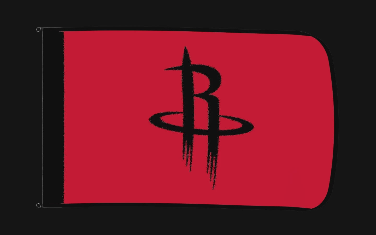 EXO rotating product view — Houston Rockets Authentic Gameday Flag — controlled catalog turntable