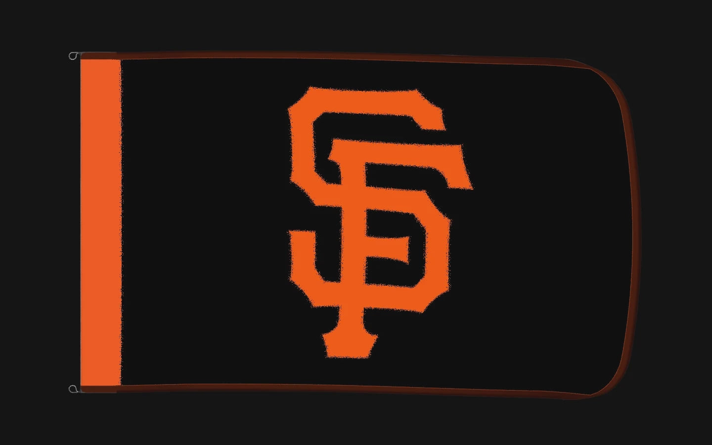 EXO rotating product view — San Francisco Giants Authentic Gameday Flag — controlled catalog turntable