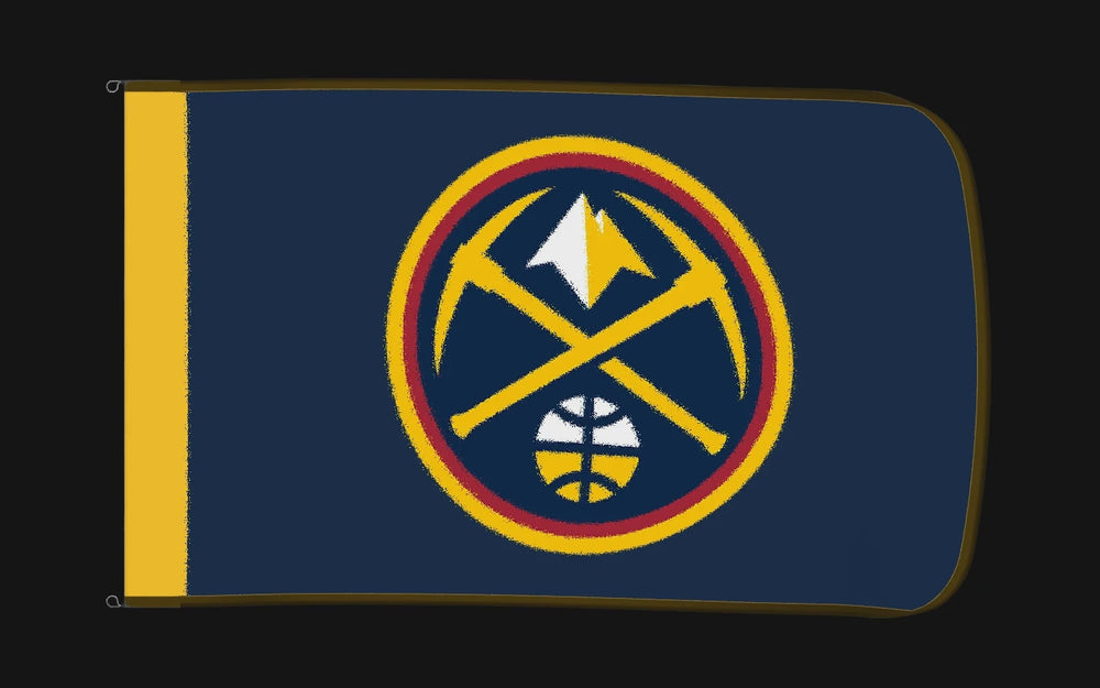EXO rotating product view — Denver Nuggets Authentic Gameday Flag — controlled catalog turntable