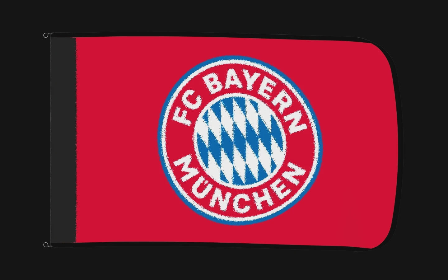 EXO rotating product view — Bayern Munich Authentic Gameday Flag — controlled catalog turntable