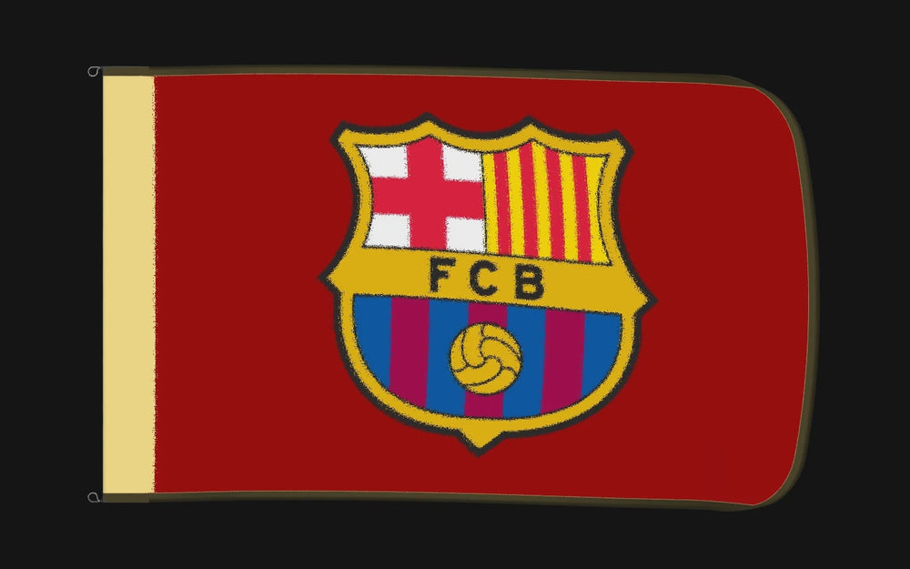 EXO rotating product view — Barcelona Authentic Gameday Flag — controlled catalog turntable