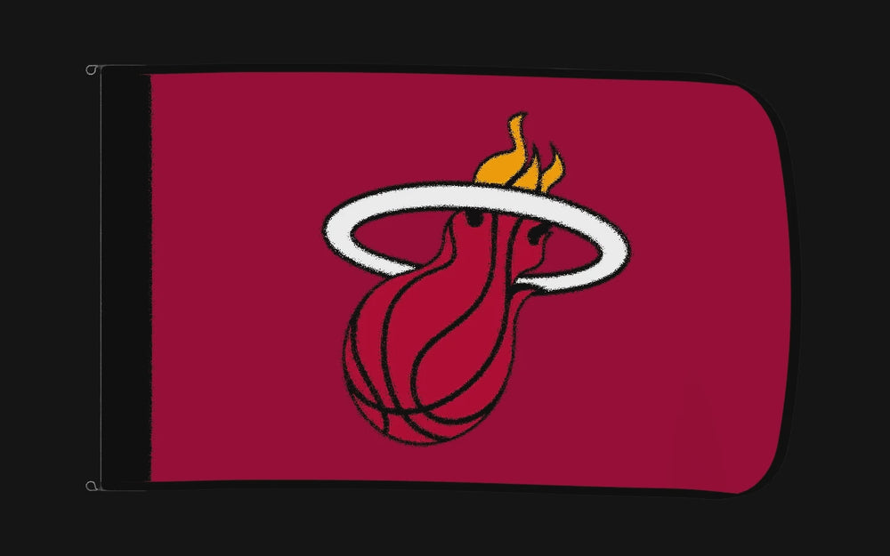 EXO rotating product view — Miami Heat Authentic Gameday Flag — controlled catalog turntable