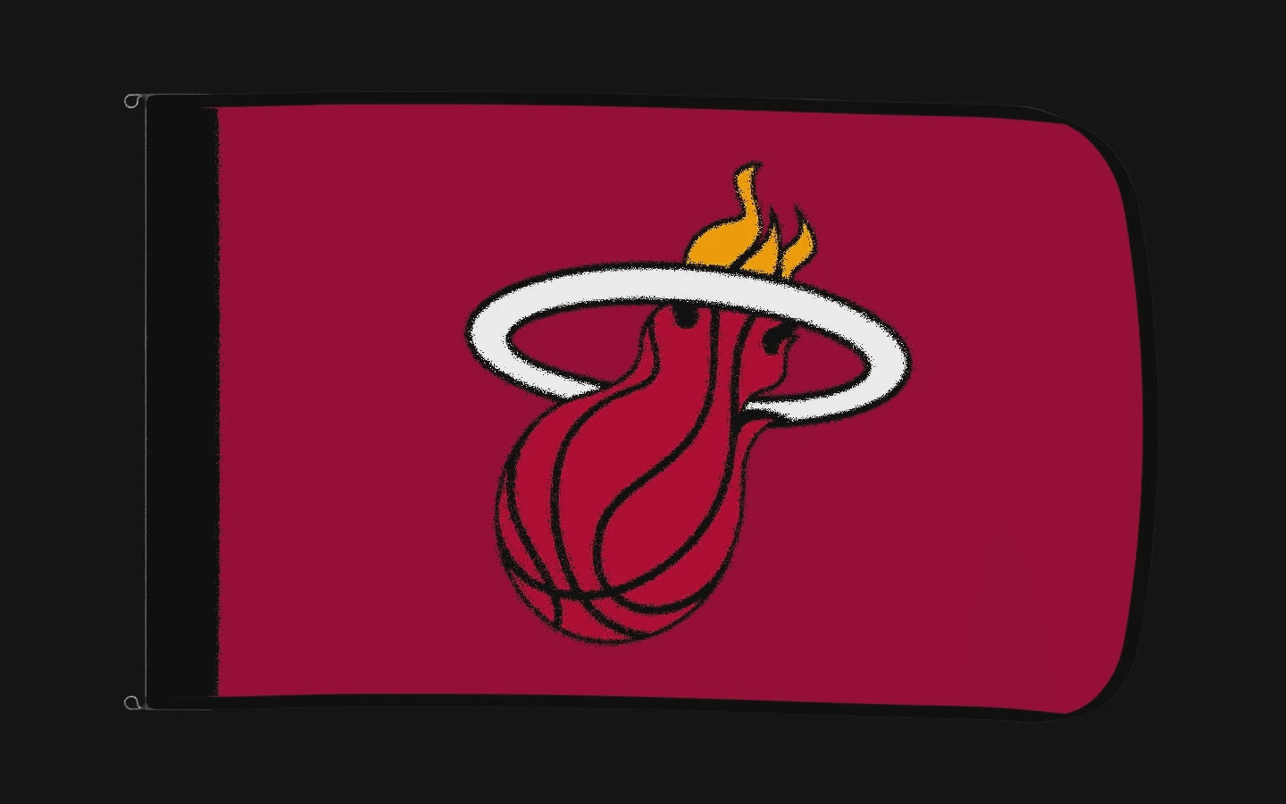 EXO rotating product view — Miami Heat Authentic Gameday Flag — controlled catalog turntable