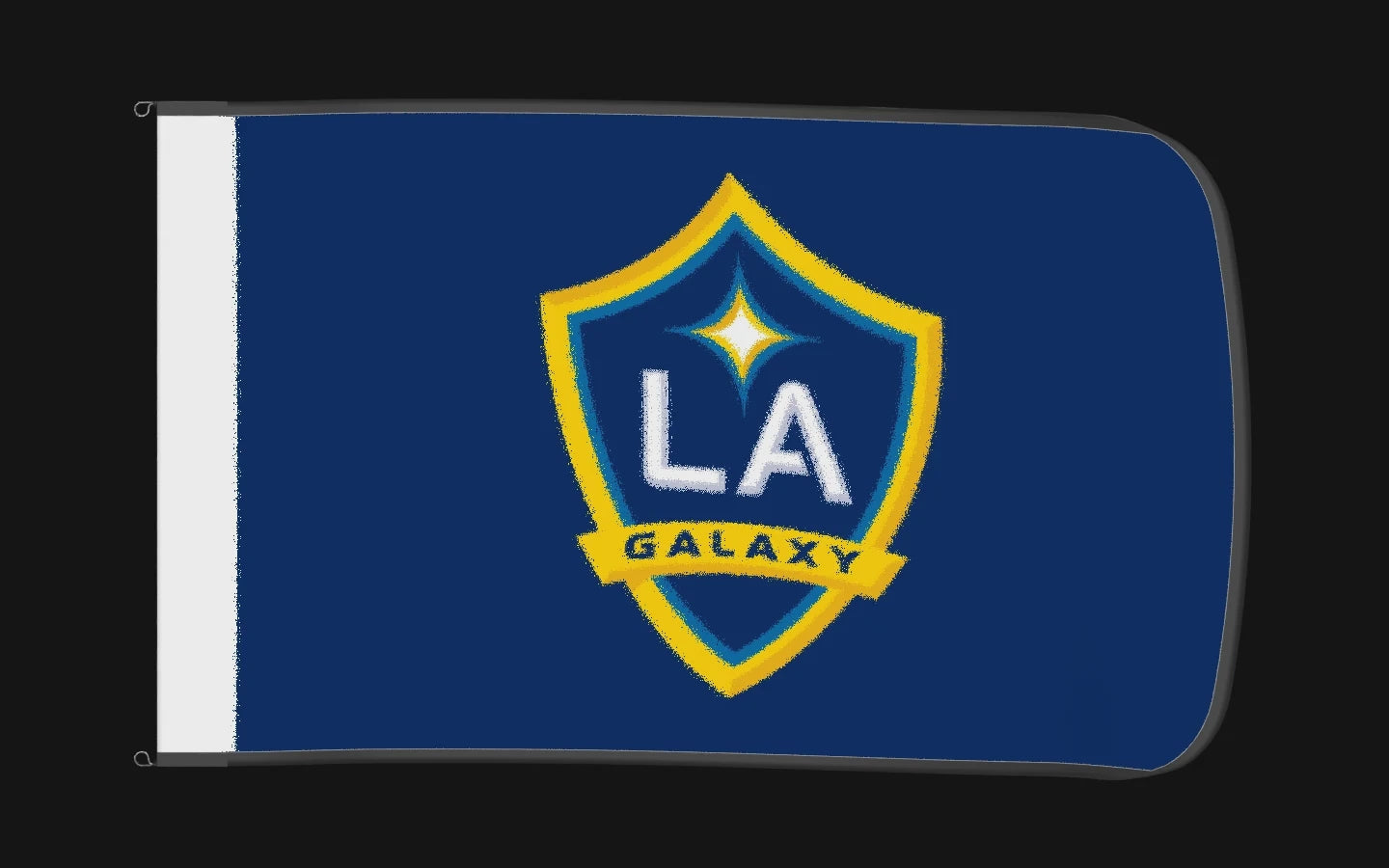 EXO rotating product view — LA Galaxy Authentic Gameday Flag — controlled catalog turntable