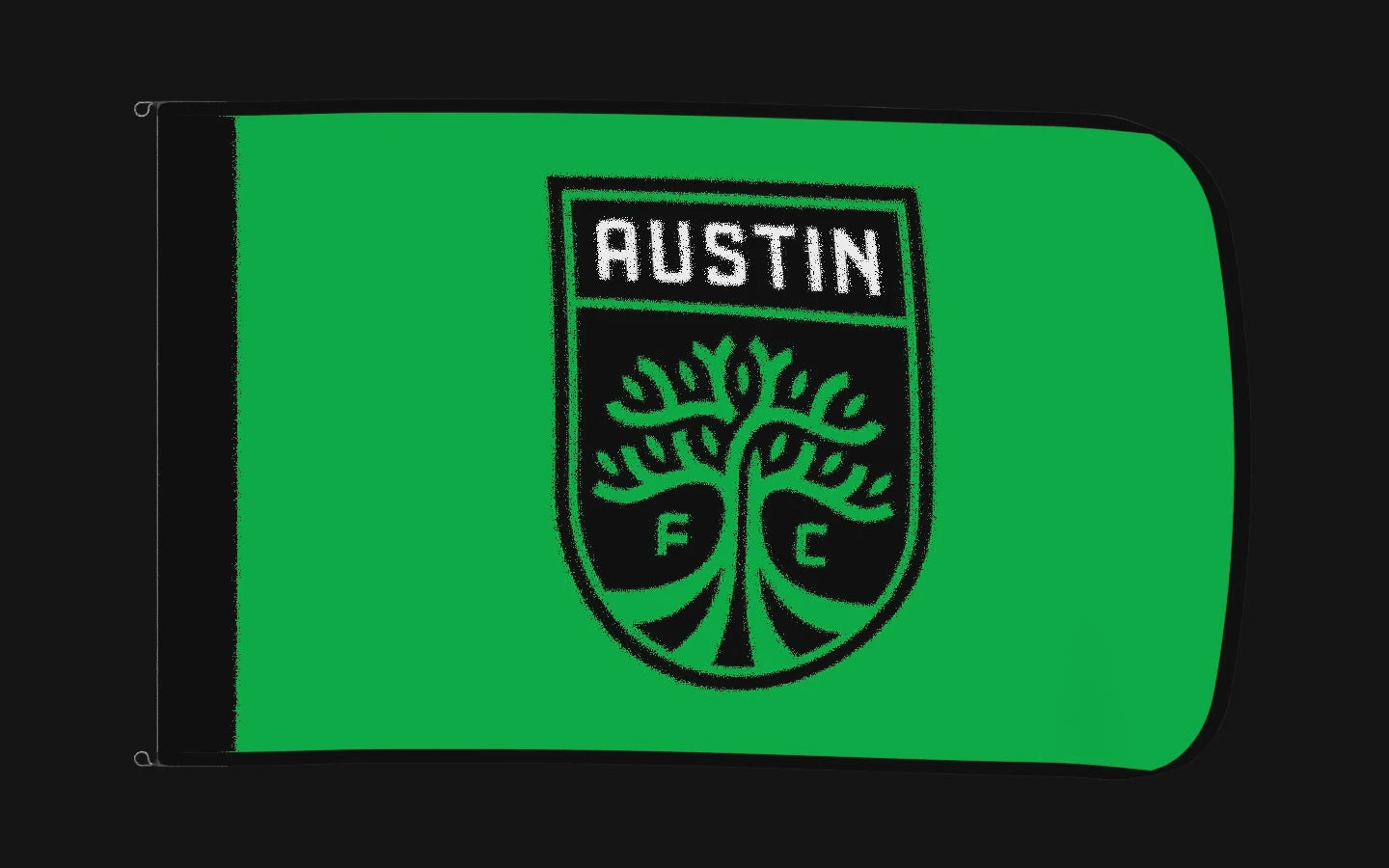 EXO rotating product view — Austin FC Authentic Gameday Flag — controlled catalog turntable