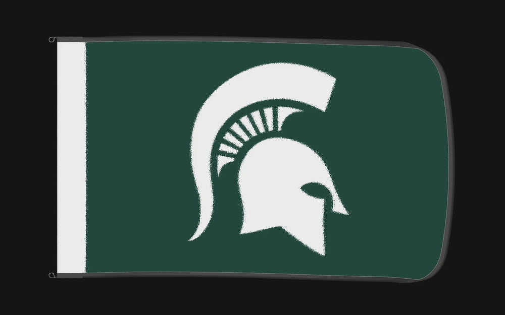 EXO rotating product view — Michigan State Spartans Authentic Gameday Flag — controlled catalog turntable