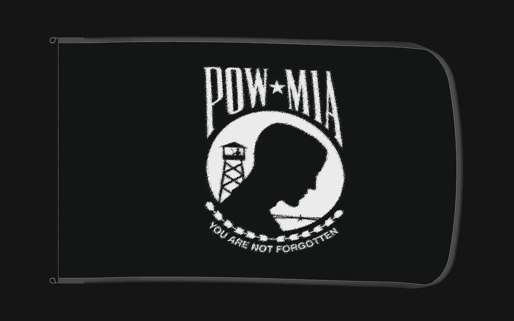EXO rotating product view — POW/MIA Flag Authentic Gameday Flag — controlled catalog turntable