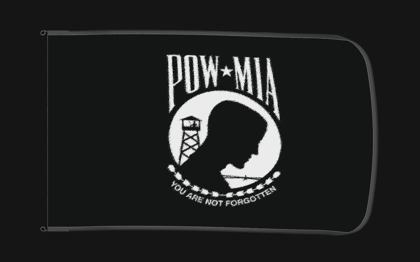 EXO rotating product view — POW/MIA Flag Authentic Gameday Flag — controlled catalog turntable