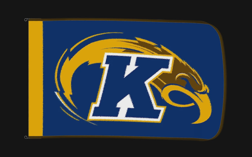 EXO rotating product view — Kent State Golden Flashes Authentic Gameday Flag — controlled catalog turntable