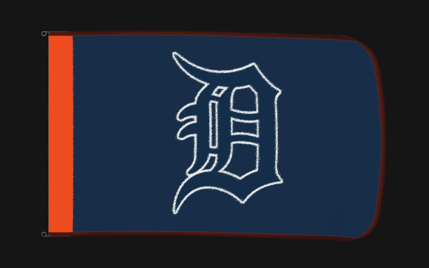 EXO rotating product view — Detroit Tigers Authentic Gameday Flag — controlled catalog turntable
