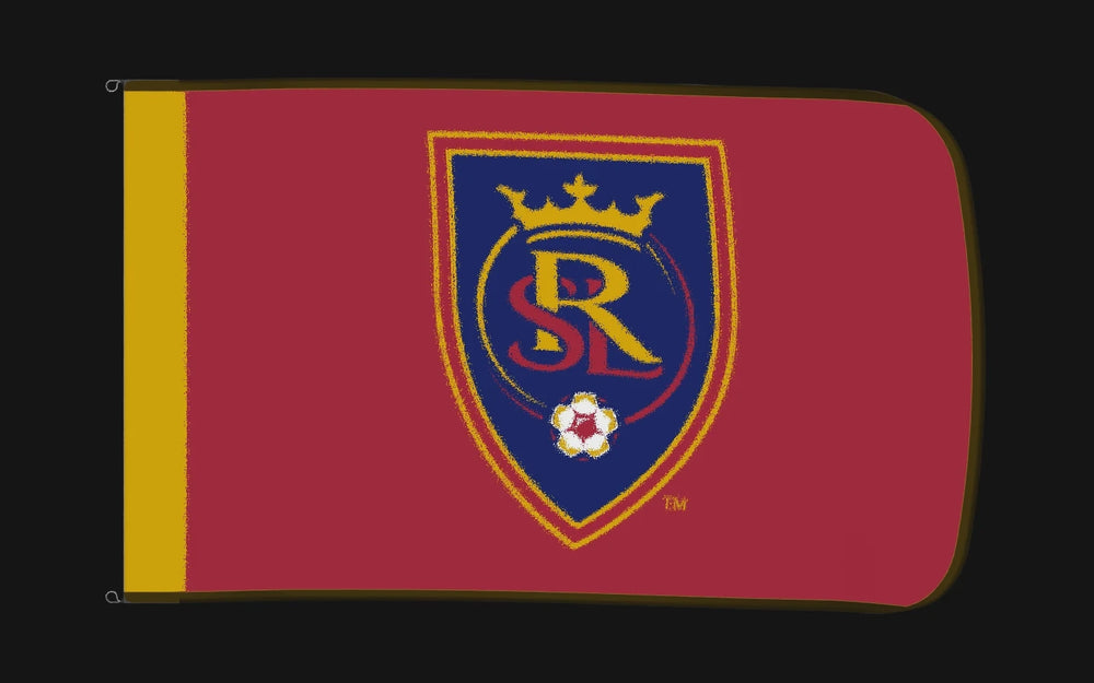 EXO rotating product view — Real Salt Lake Authentic Gameday Flag — controlled catalog turntable