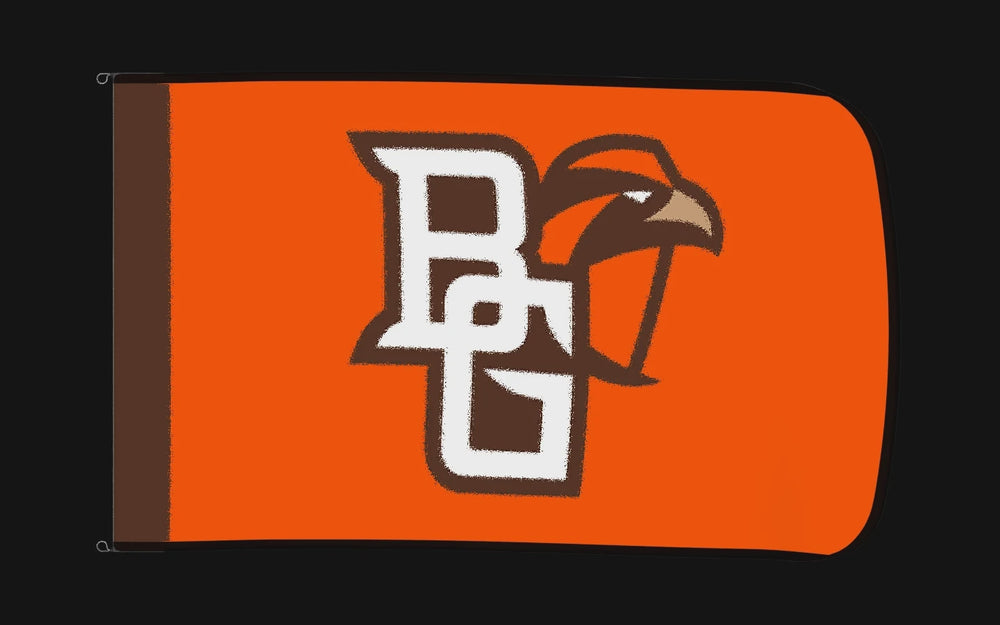 EXO rotating product view — Bowling Green Falcons Authentic Gameday Flag — controlled catalog turntable