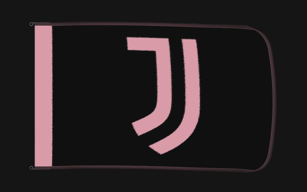 EXO rotating product view — Juventus Authentic Gameday Flag — controlled catalog turntable