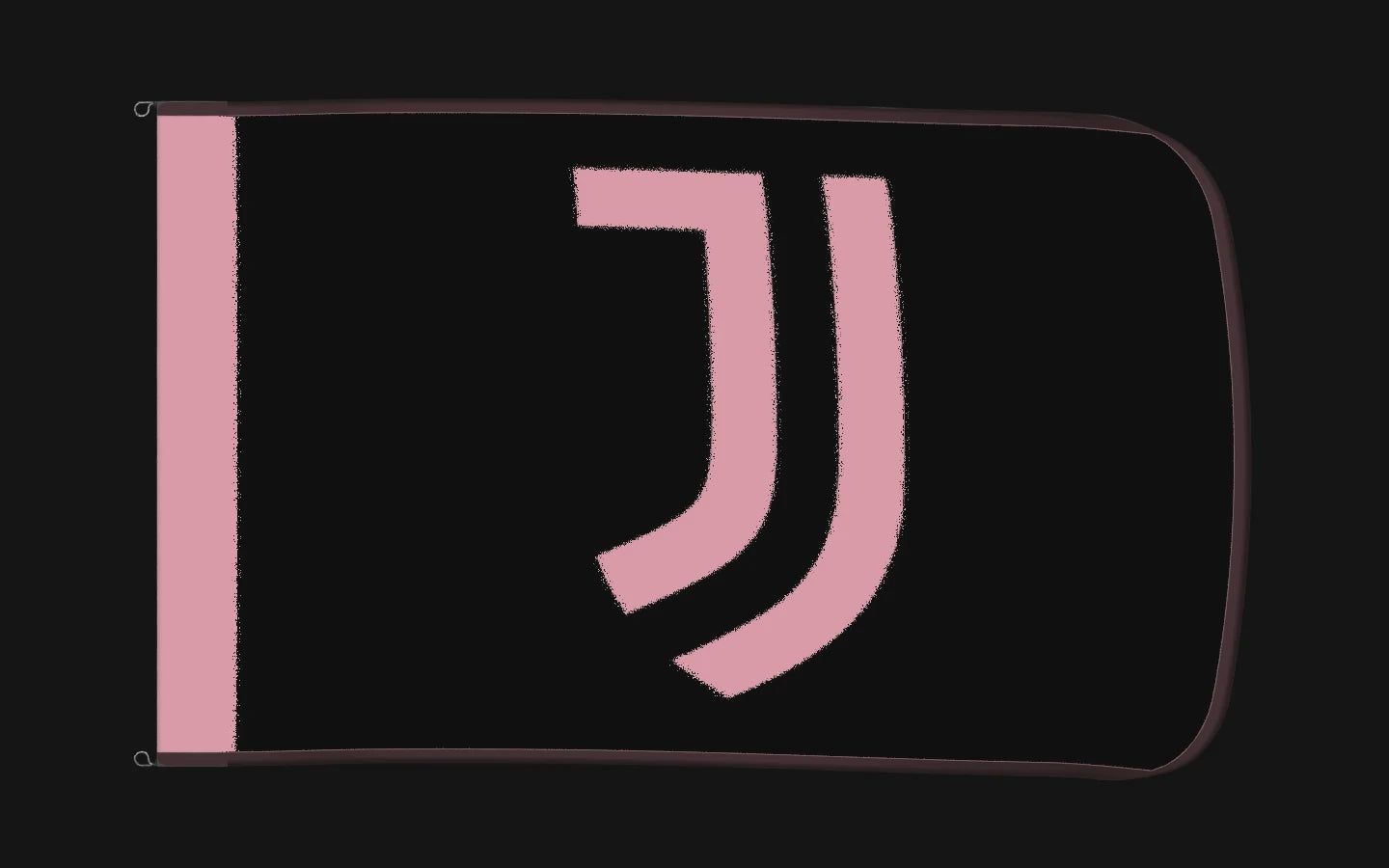 EXO rotating product view — Juventus Authentic Gameday Flag — controlled catalog turntable