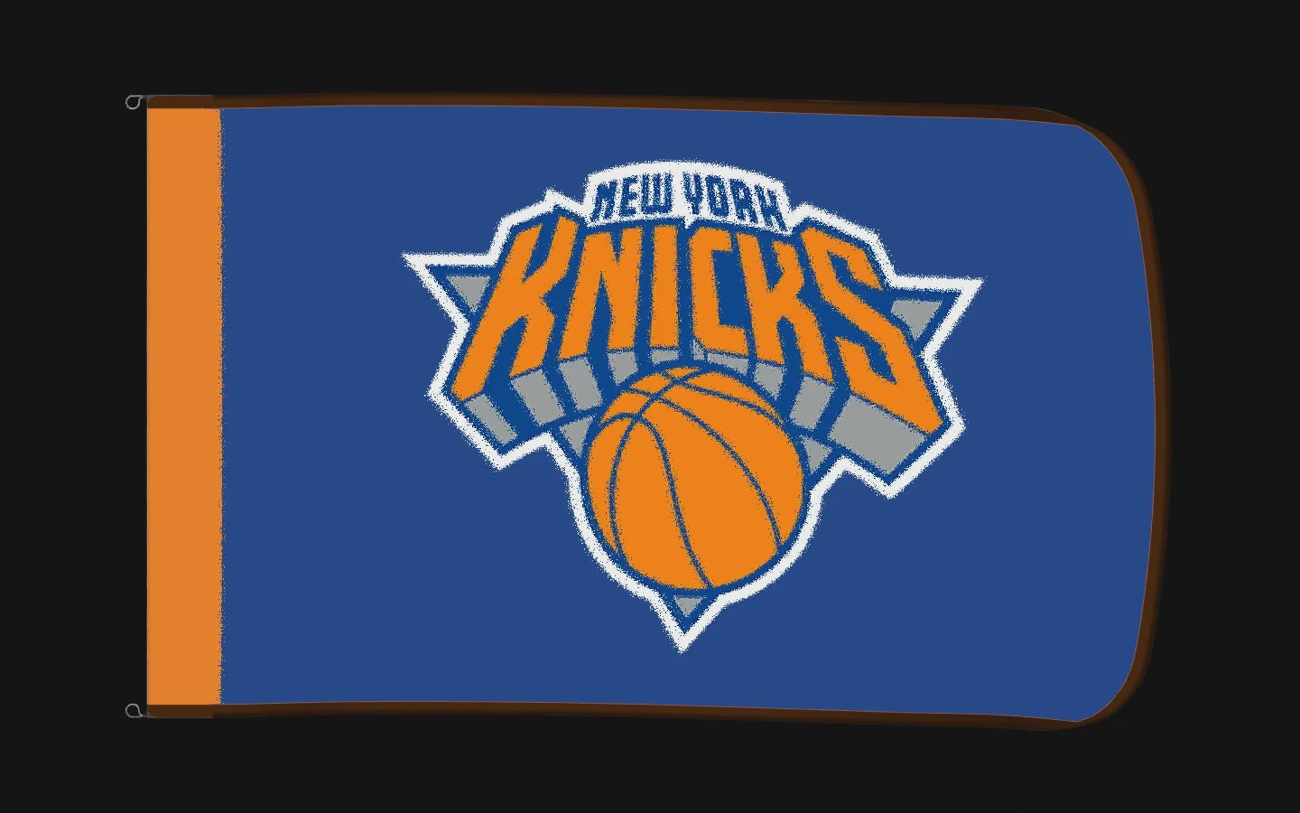 EXO rotating product view — New York Knicks Authentic Gameday Flag — controlled catalog turntable