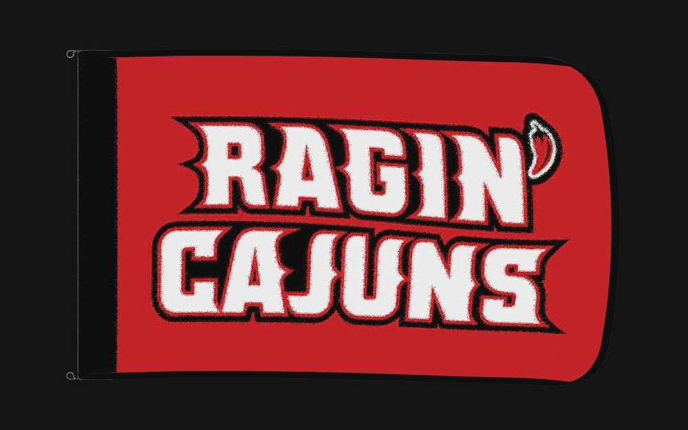 EXO rotating product view — Louisiana Ragin' Cajuns Authentic Gameday Flag — controlled catalog turntable
