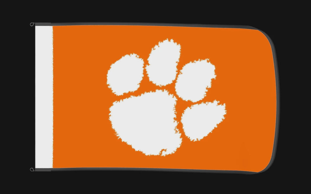 EXO rotating product view — Clemson Tigers Authentic Gameday Flag — controlled catalog turntable