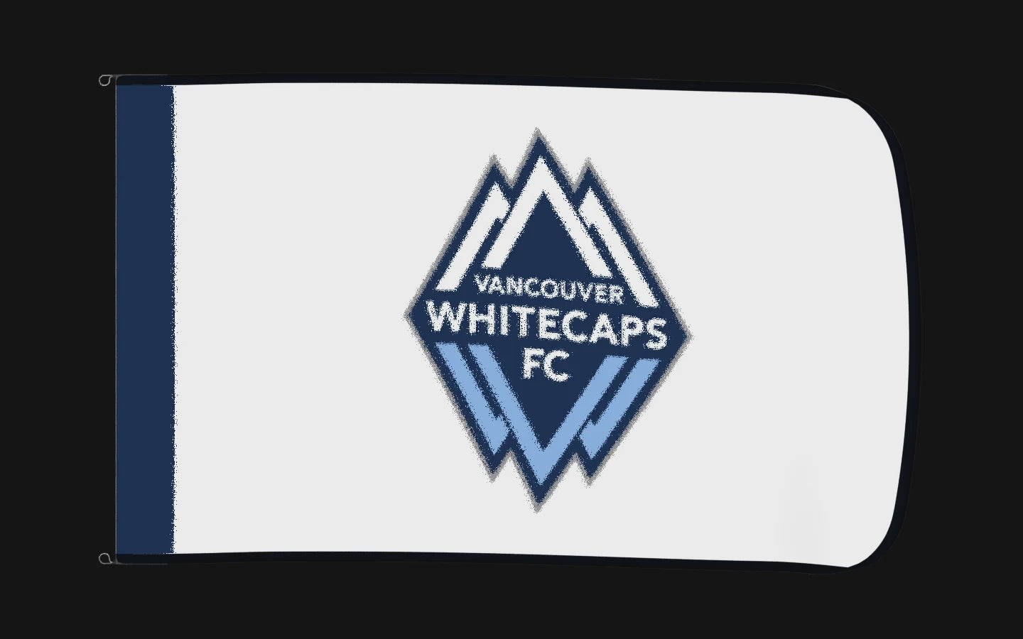 EXO rotating product view — Vancouver Whitecaps Authentic Gameday Flag — controlled catalog turntable