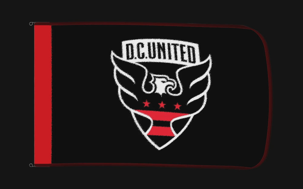 EXO rotating product view — D.C. United Authentic Gameday Flag — controlled catalog turntable