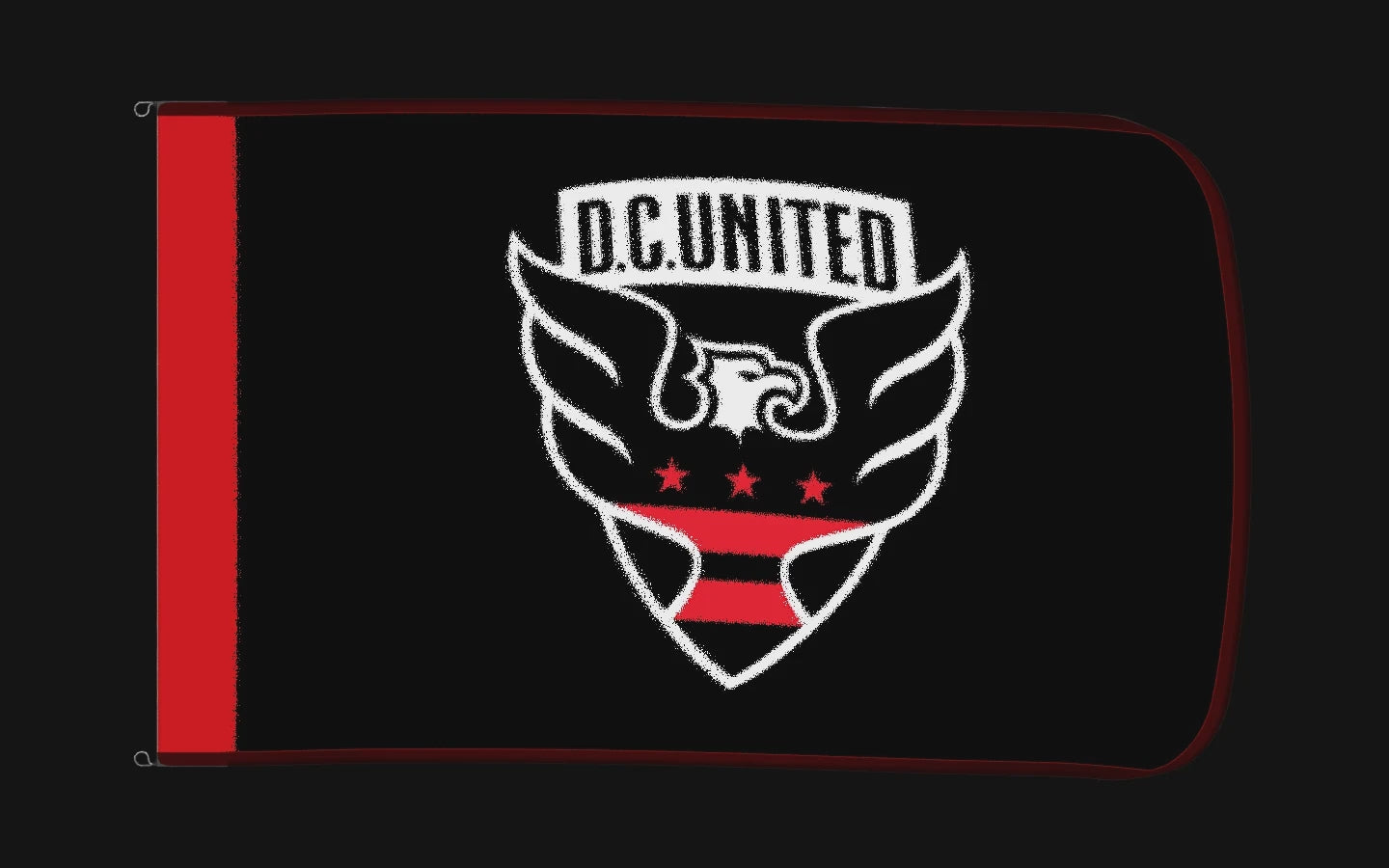 EXO rotating product view — D.C. United Authentic Gameday Flag — controlled catalog turntable