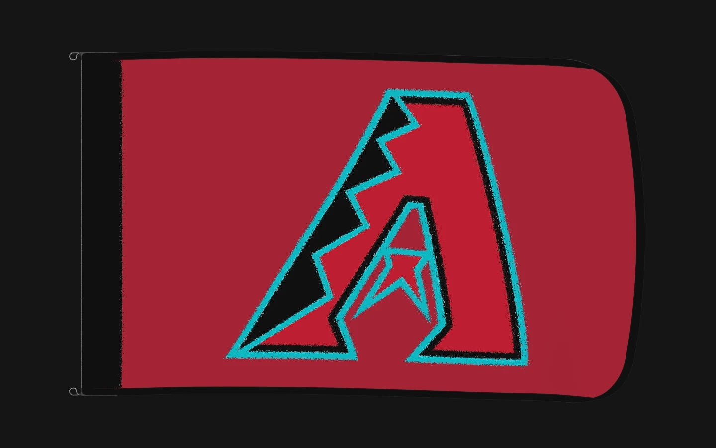 EXO rotating product view — Arizona Diamondbacks Authentic Gameday Flag — controlled catalog turntable