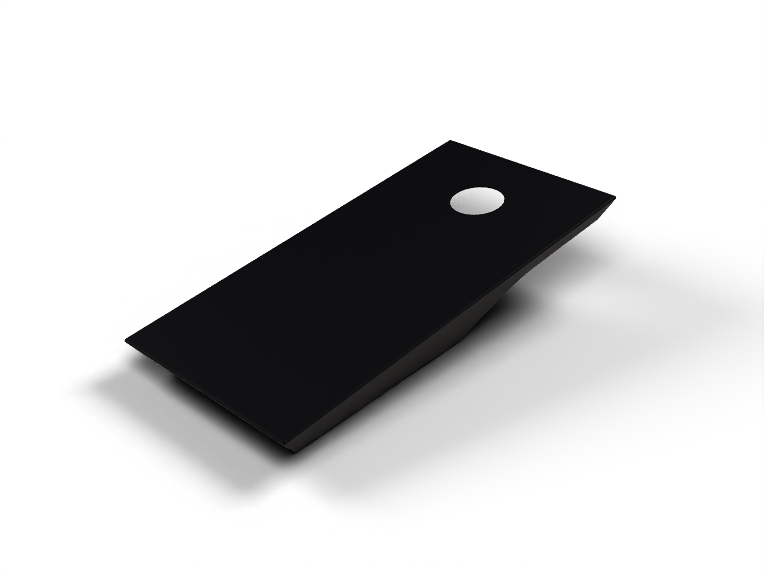 Matte black powdercoated Lean Cornhole Board